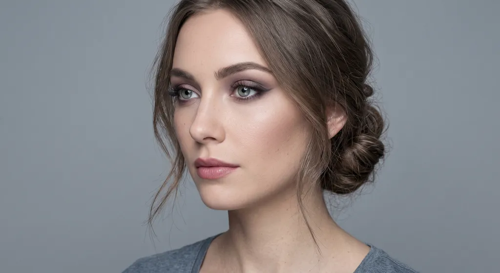 Koele pruim smokey eye met mauve satijn centrum en grafische leisteen wing op Zachte Zomer kleuring
