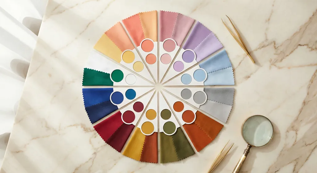 Roda de análise de coloração de 12 estações mostrando todas as paletas de cores sazonais