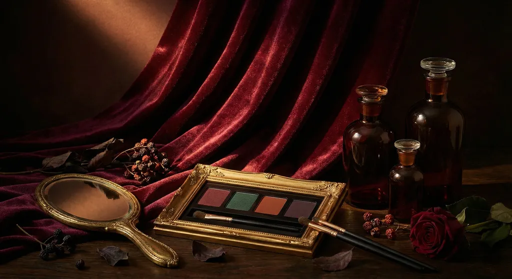 Dark Autumn color palette with rich, deep warm makeup colors