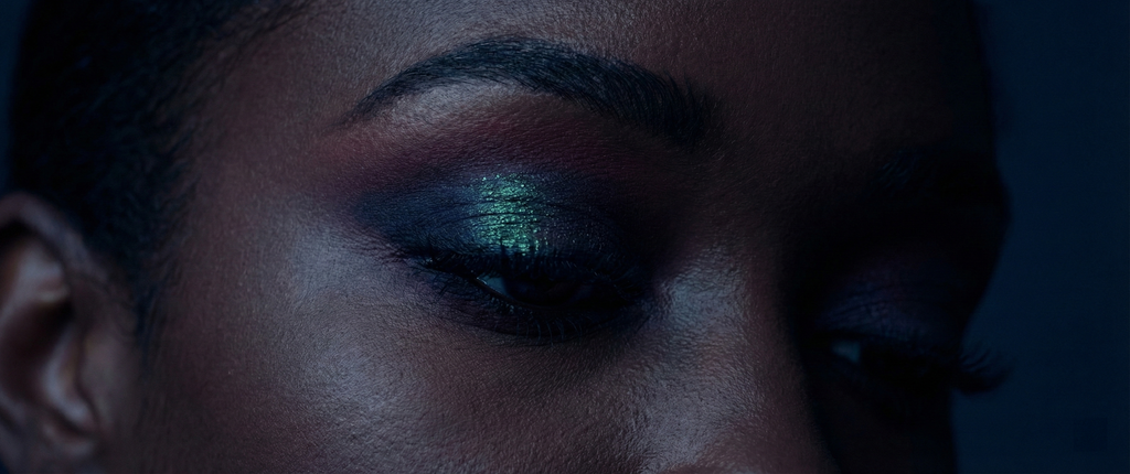Dark Winter color palette with rich, cool deep makeup colors