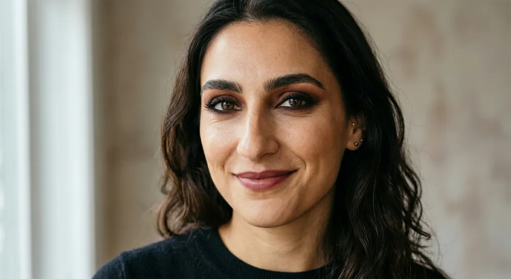 Markant smoky eye makeup kombineret med en blød nude læbe